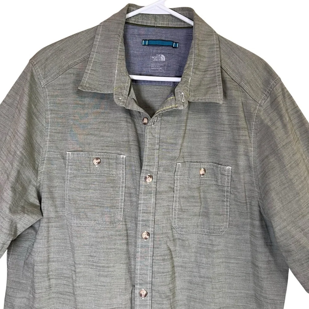 THE NORTH FACE Montgomery Long Sleeve Button Up Shirt Mens Sz XL Green Outdoor